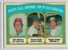 1972 Topps - League Leaders Reggie Jackson, Norm Cash, Bill Melton #90 A768