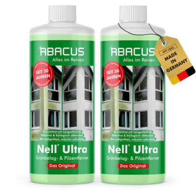 (22,45 /L) Nell Ultra Grünbelagentferner Algenentferner Flechtenentferner 2x1L
