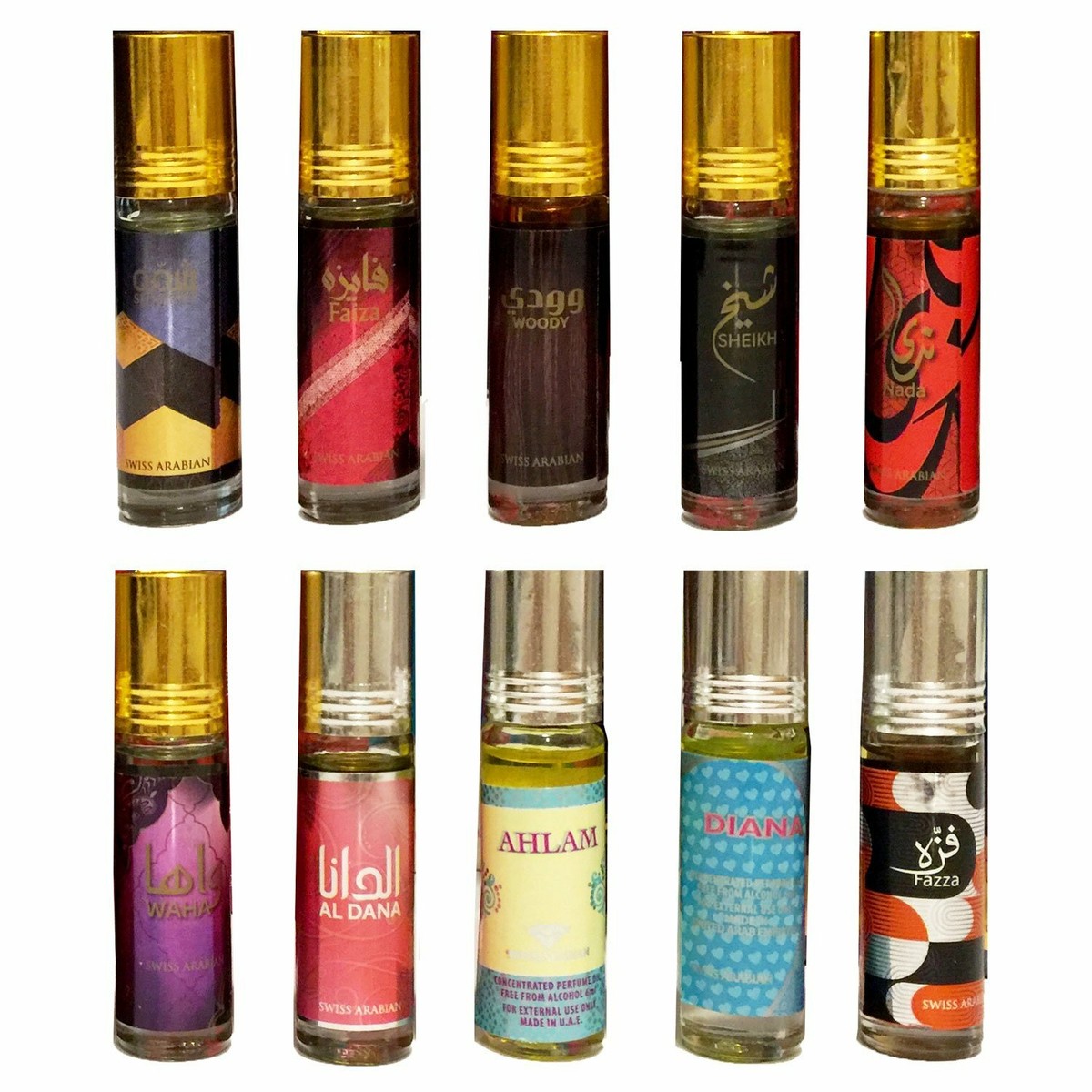 SWISS ARABIAN COLLECTION, AUTHENTIC, ROLL ON PERFUME OILS