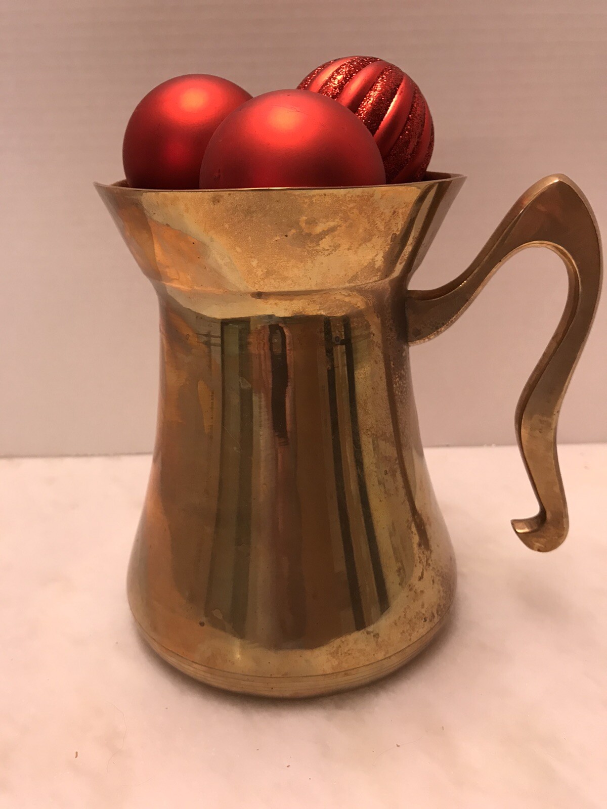 Brass Pitcher Vase Decor with Handle