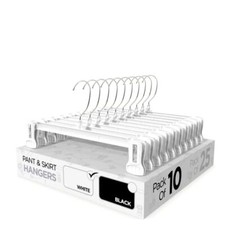Pant  Skirt Hangers - Closet Hangers for Shorts, Shirts, Jeans, 10 White