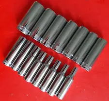 NEW Craftsman Tools 15 Piece Deep 3/8" METRIC MM 6 Point Socket Set 6-19mm +21mm
