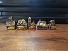5 Pewter Barn Silo Church House Miniature Figurines — photo 5