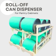 Automatic Roll-Off Can Dispenser Storage Organizer For Pantry Cabinet – 2 Set