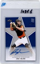 JACK HOLMAN 2020 LEAF PERFECT GAME NATIONAL SHOWCASE BLUE AUTO /15 *10356