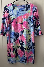 Lilly Pulitzer mini sophie ruffle dress High Tide Tropicolada Girls Sz XL 12/14