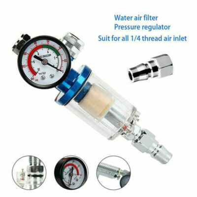 Druckluft filter Druckminderer Luftregler 1/4'' mit Manometer für Lackierpistole
