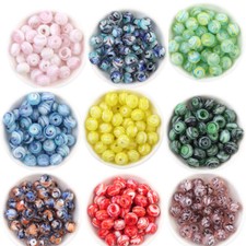 30pcs Faceted Lampwork glass loose Beads 12 8.5mm multi-colors can be choose