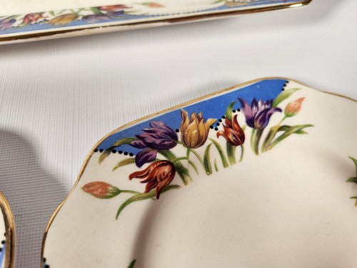 Fine China Set Luncheon Dessert Bridge Platter Plates Square Springtime A49 - Picture 6 of 7