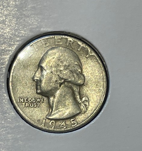 USA 1/4$ 1945 Washington Silver Quarter KM#164 Philadelphia .900Ag aVF B1478
