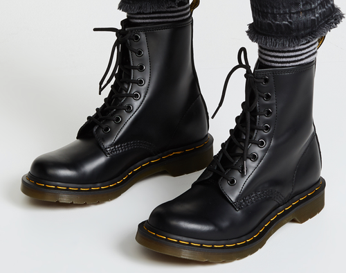 DR. Martens Molly Nero Glitter Flatform Donna 6-Eye Stivali ottime  recensioni | eBay