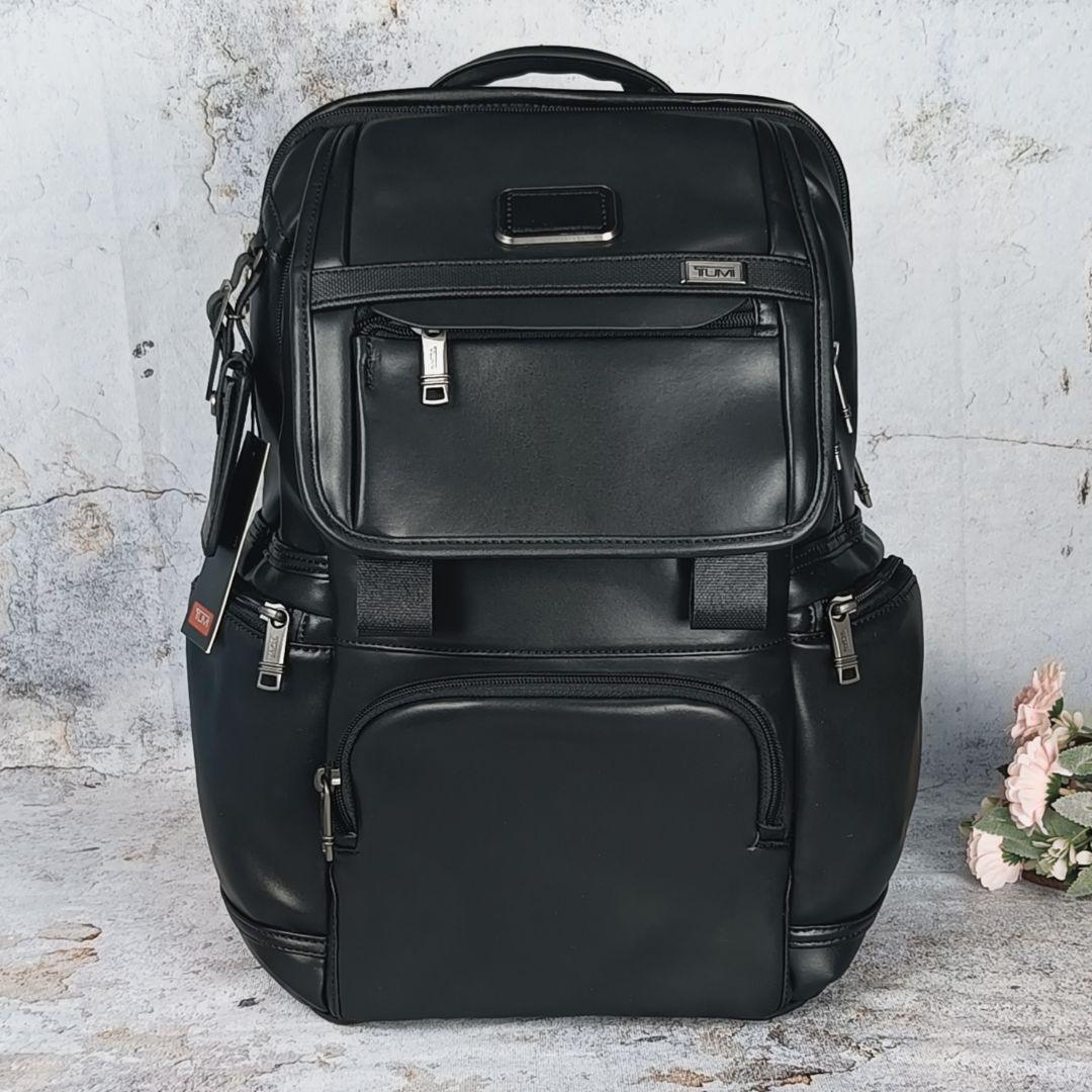 TUMI ALPHA3 Leather Backpack in Black Model 09603174DL3