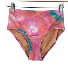 J.Crew tie dye pink core Girls' bow bikini bottom 12
