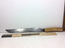 EARLY ANTIQUE 14" MERIDEN CUTLERY CO CARVING SLICING CHEF KNIFE W/ STAG HANDLE