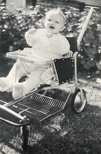 1949 Cute Adorable Young Little Baby Girl Stroller Toy Kid Original Photo P19m15