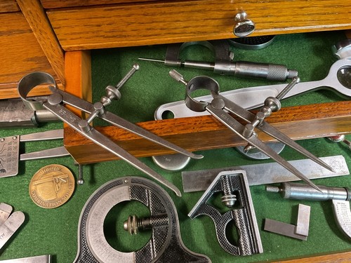 Antique Swayer Inside Flat Leg Caliper & Divider Hand Tool Lot - Machinist Maker - Picture 11 of 14
