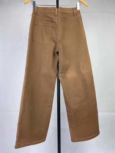 Zara Girls Wide Leg Jeans Size 11-12 Kids Brown Denim High Waist Adjustable - Picture 6 of 10