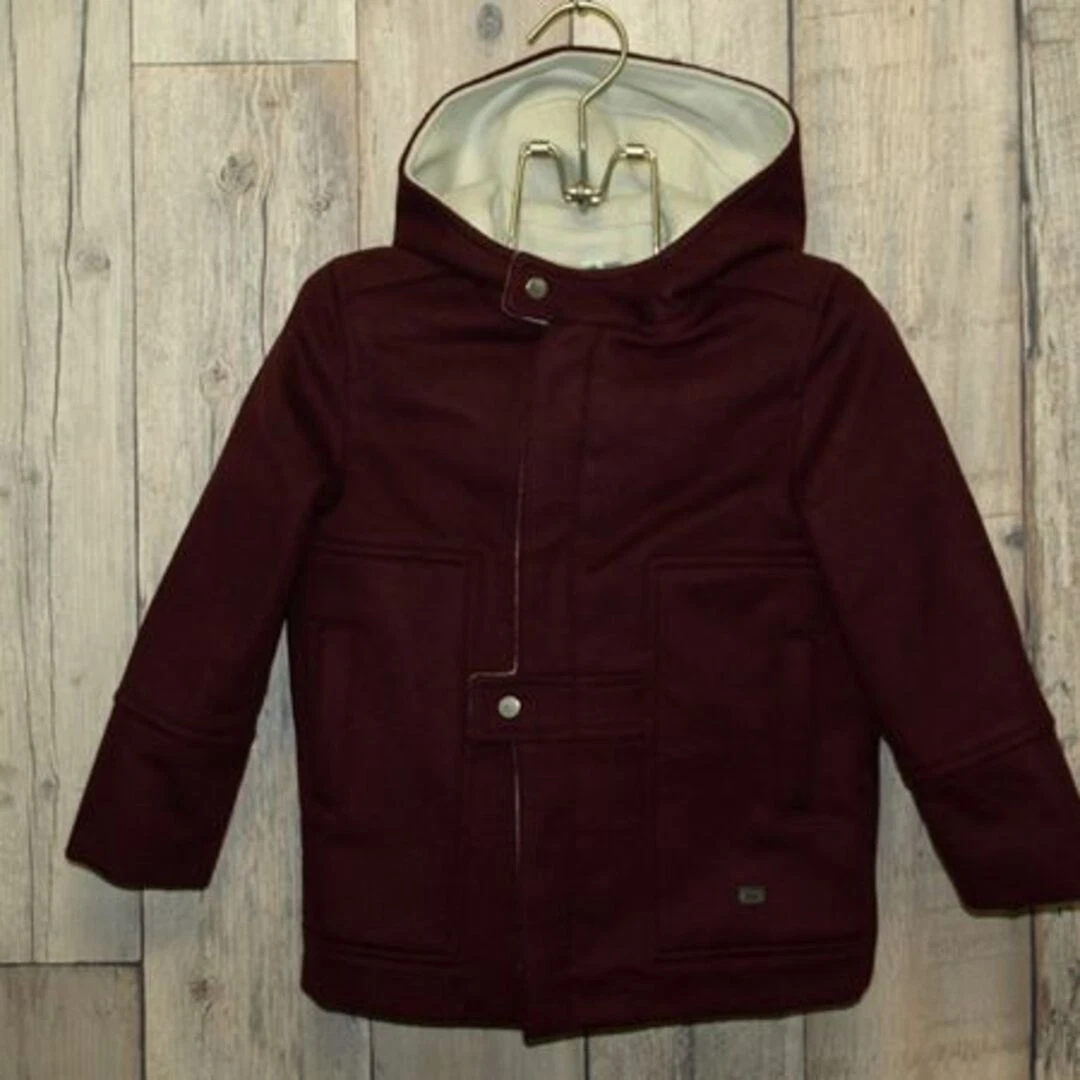 Manteau enfant Dior laine vin rouge taille 4 nettoyé