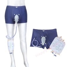 Male Wearable Incontinence Pants Urinal Leg Bag Silicone Urine Funnel Collector