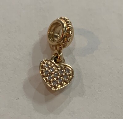 PANDORA 14K Gold Brilliant Heart with Pave Diamonds Charm 750809D