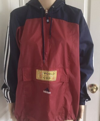 VTG 90s Adidas FIFA World Cup Jacket Blue Red Windbreaker 1999