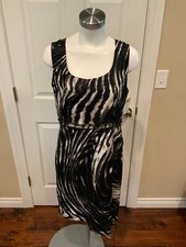 T Tahari Black & White Zebra Print Dress, Size 12 (US)