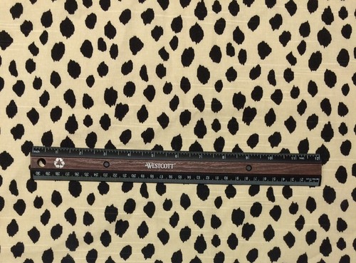 RARE BALLARD DESIGNS DODIE BEIGE BLACK SPOTS MULTIUSE FABRIC REM 29" LONG 54"W - Picture 2 of 5