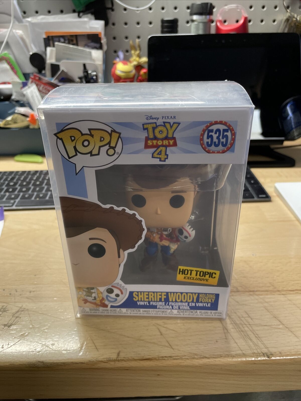  POP! Funko Disney Pixar Toy Story 4 Sheriff Woody Holding FORKY  Vinyl Exclusive #535 : Toys & Games