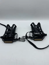 Wellgo Bicycle Pedal Set MT-14-R with Toe Clips Reflectors Straps NEW