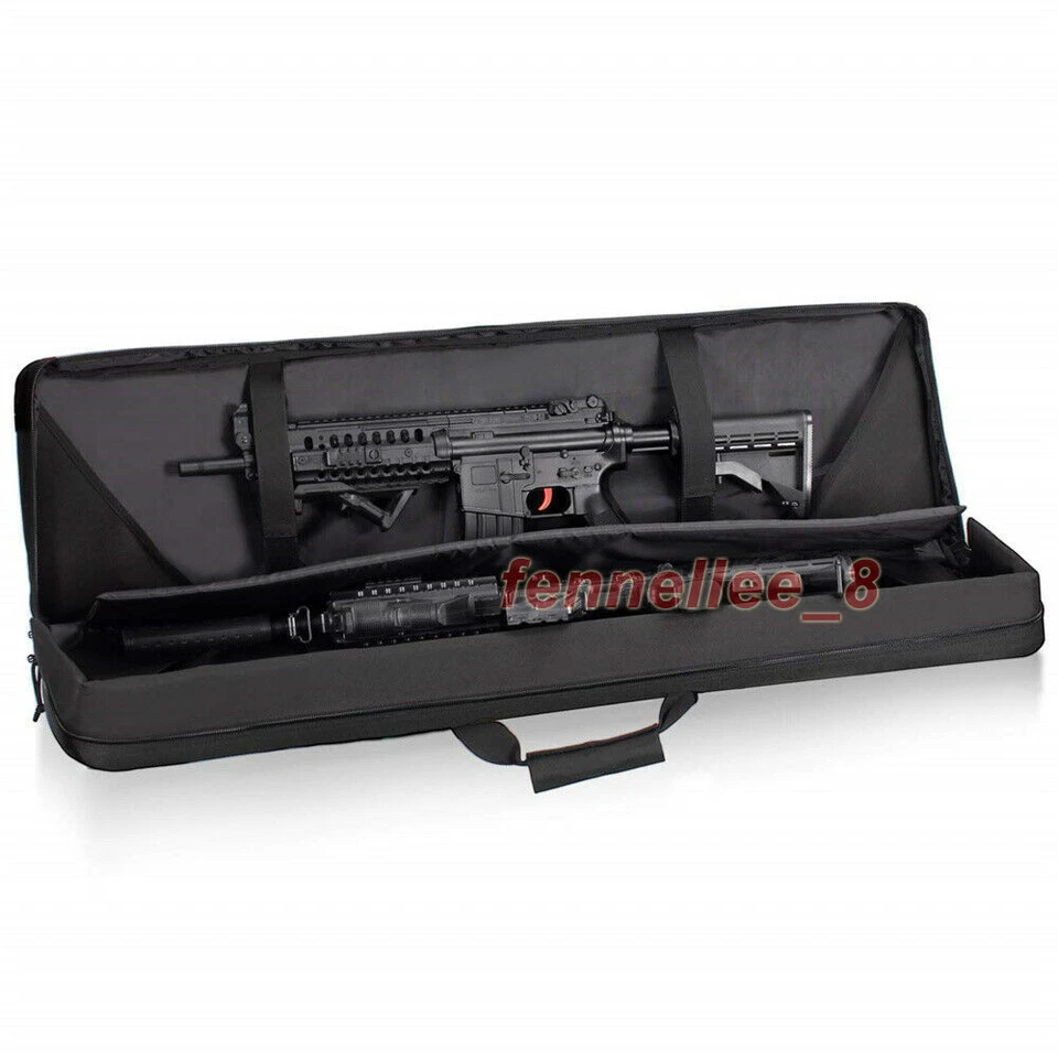 Tactical Double Rifle Bag Gun Range Padded Soft Carbine Backpack Carry Case - Image 2 of 4