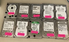 Lot of 10 750GB Mixed Brand HDDS 3.5" SATA DESKTOP HDD Seagate Western Digital