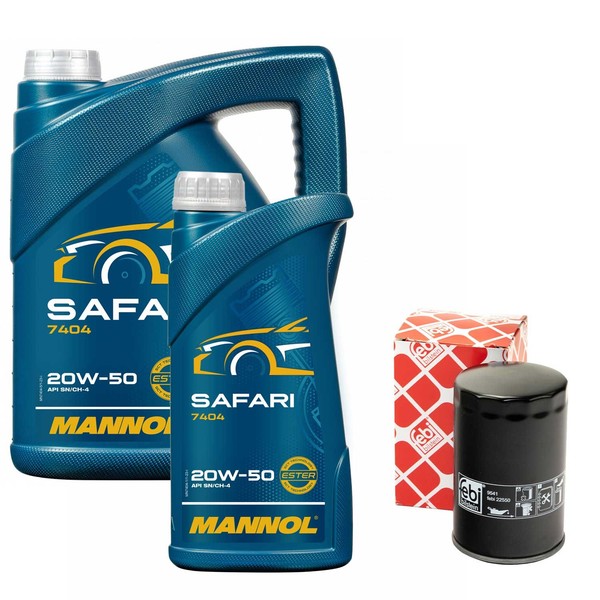MotoröL Set Mannol 20W-50 Api SN/CH-4 6 Liter + ÖLfilter FüR Audi A4 Avant RS4-image