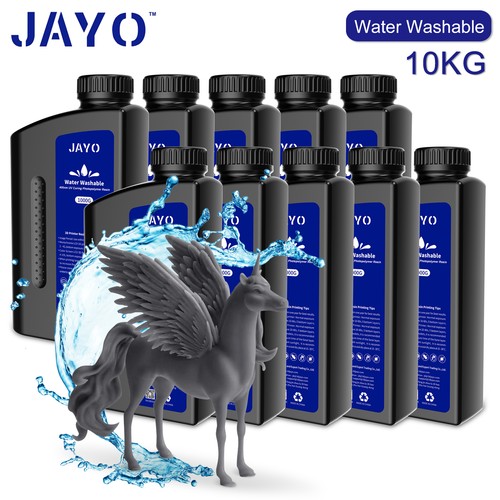JAYO 10KG Dark Gray Water Washable Resin Photopolymer Fast Curing LCD 3D Printer