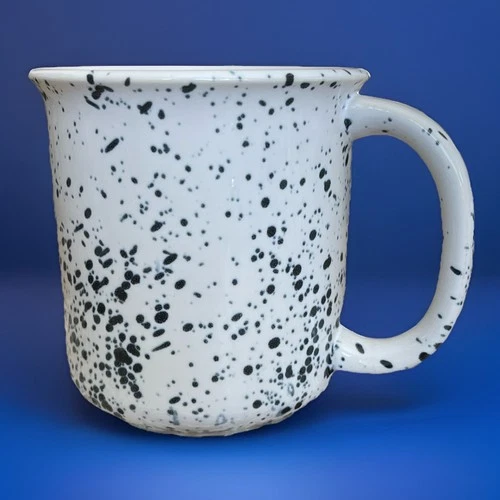 Vintage Crown Corning RARE Coffee Mugs~White W/Black Specks