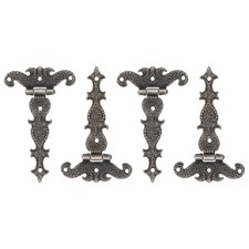 3.5 Inch Door Tee Hinge, 4Pcs T-strap Hinges Retro Decorative Hinge, Bronze