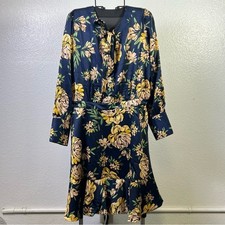 Jessica Simpson Blue A-line Long Sleeve Wrap Dress