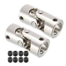 2Pcs 10mm to 10mm Inner Dia Rotatable Universal Steering Shaft U Joint Coupler
