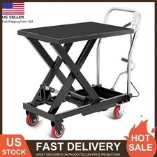 Hydraulic Lift Table Cart, 500lbs 28.5" Lifting Height,Single Scissor Lift Table