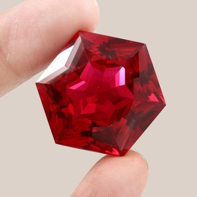 11.60 Ct Natural Burmese Blood Red Ruby Hexagon Cut Certified Loose Gemstone