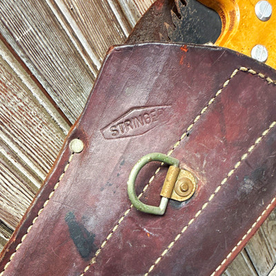 Stringer Hand Saw w/ Leather Sheath, Vintage Original Reproduction