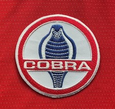 AC COBRA SHELBY BRITISH SPORTS CAR FORD V8 RED MUSCLE BADGE IRON SEW ON PATCH