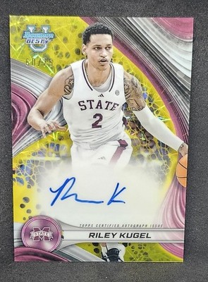 2024-25 Bowman University Best Riley Kugel Yellow Lazer Auto #/75 #B24-RK