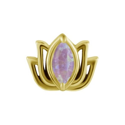 Steckverschluss - Lotusblume mit violettem Opal - CoCr NF - Gold - PI-003