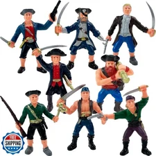 Liberty Imports 8 Piece Pirate Action Figures Playset in Assorted