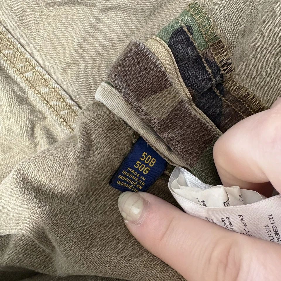 Polo Ralph Lauren Green Camo Relaxed Fit Cargo Shorts 10 In Inseam Men’s Size 50 - Image 4 of 4