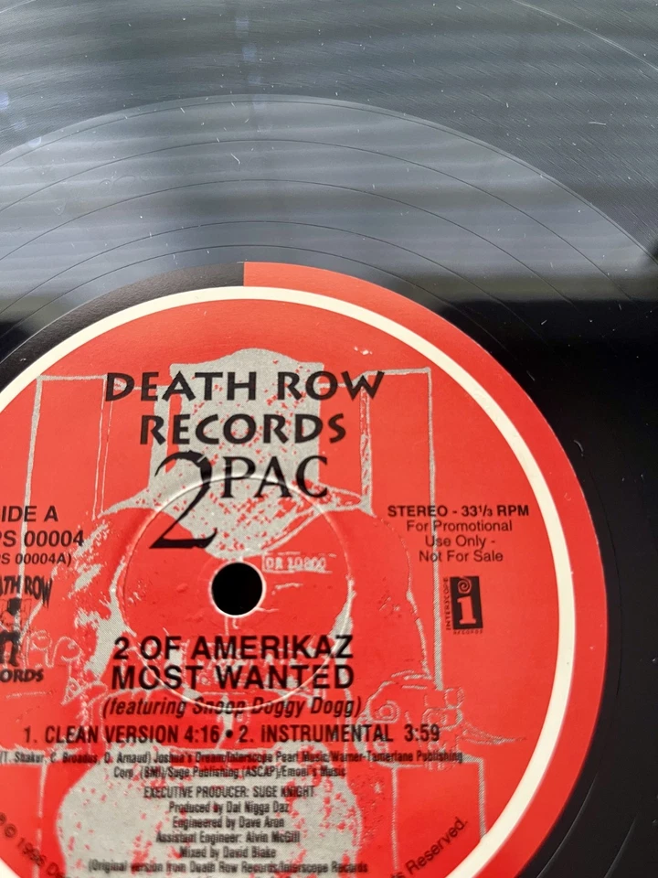 2Pac & Snoop Dogg - 2 Of Amerikaz Most Wanted OG 1996 Press 12" PROMO VG+/VG - Image 2 of 3