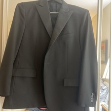 Vintage Polo Ralph Lauren Black 100 Wool Made In Italy Tuxedo Suit Set 46R
