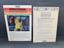 Riddle of the Spinx Game Atari 2600 Owner's Manual Original Authentic