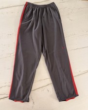 Y2K Nike Track Windpants Mens Gray/Red Zip Dri Fit Leg Expansions Large