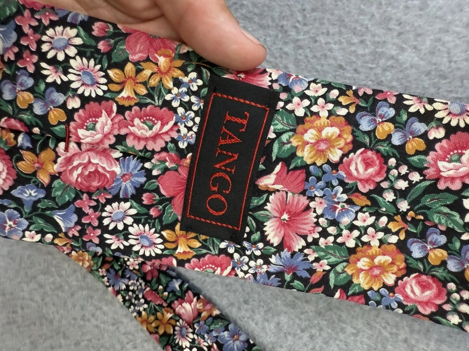 Галстук танго цветочный розовый хлопок - Изображение 3 из 4